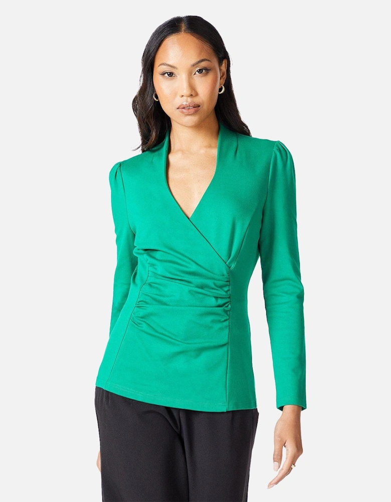 Womens/Ladies Ponte Wrap Top