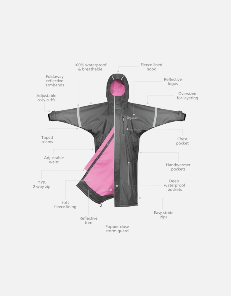 Drywalks All Seasons Coat Charcoal/Pink