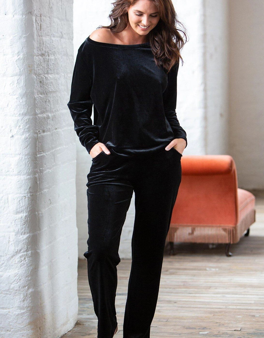 Velour Pyjama Set - Black, 2 of 1