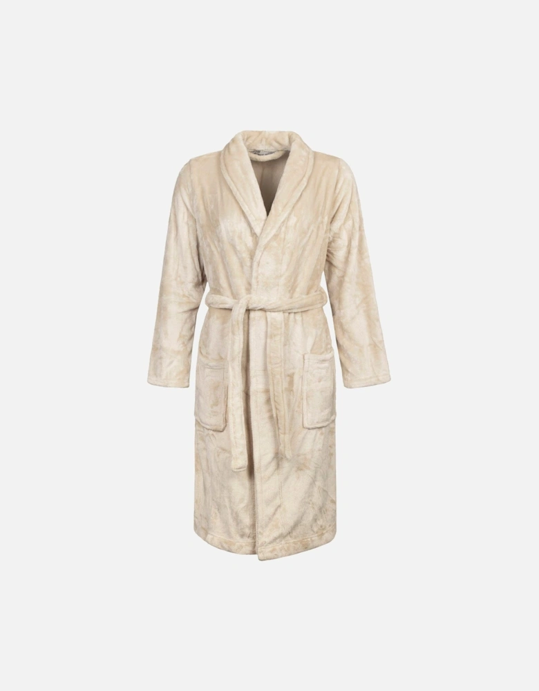 Fleece Dressing Gown - White Sand