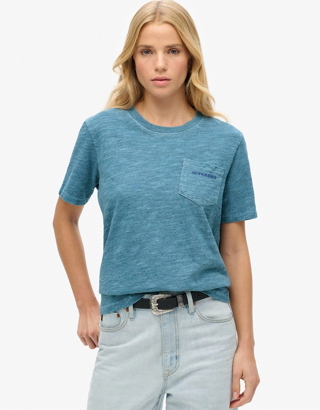 Essential Logo Overdyed T-Shirt - Blue, 2 of 1