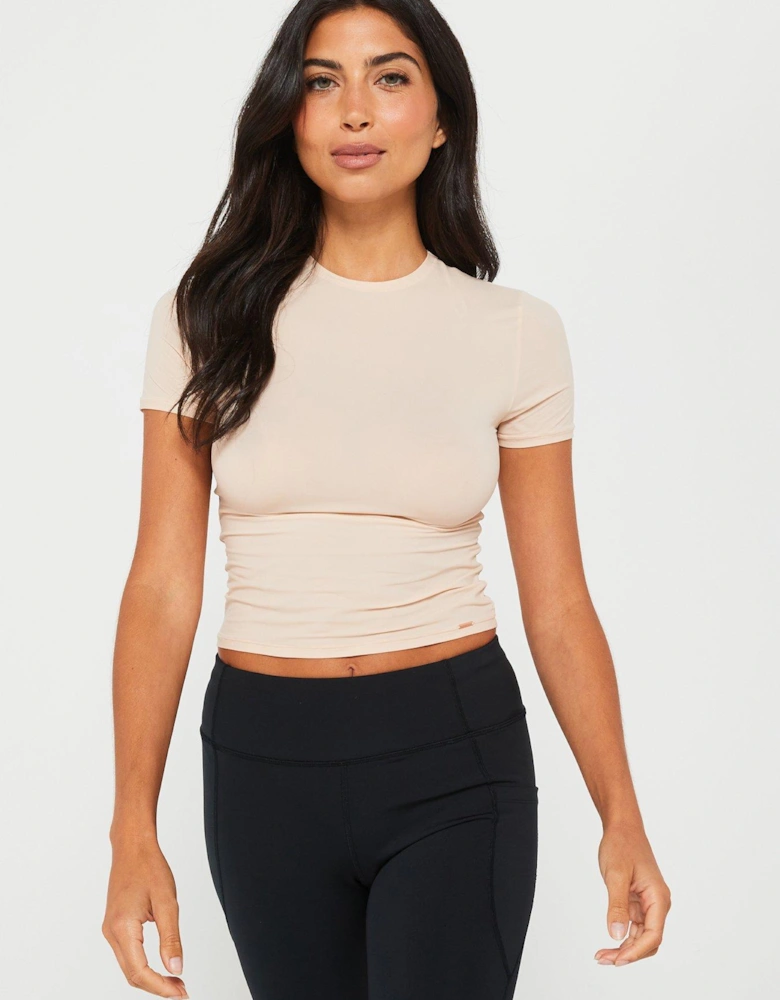 Noa Fits Everyone Short Sleeved Top - Beige