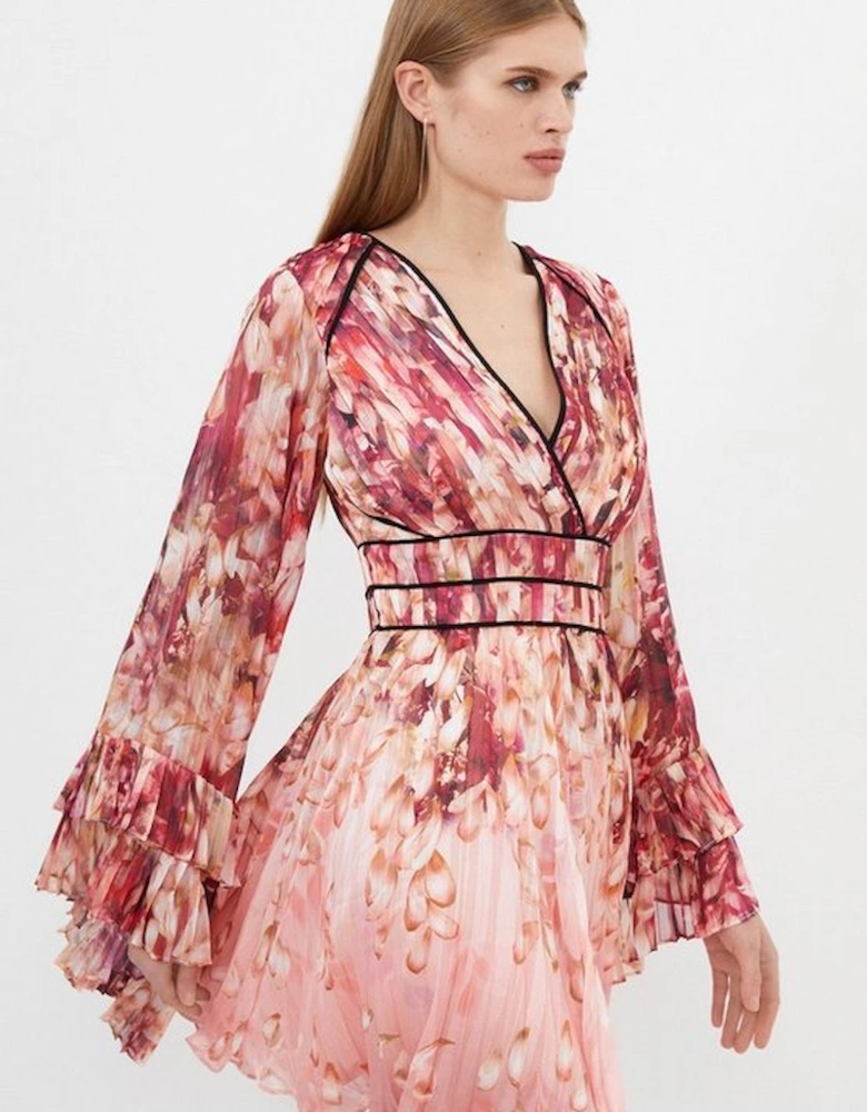 Floral Drama Kimono Woven Mini Dress