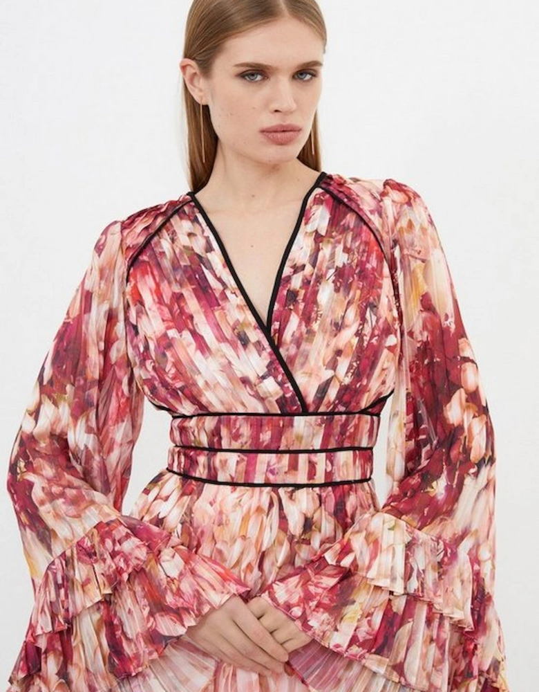 Floral Drama Kimono Woven Mini Dress