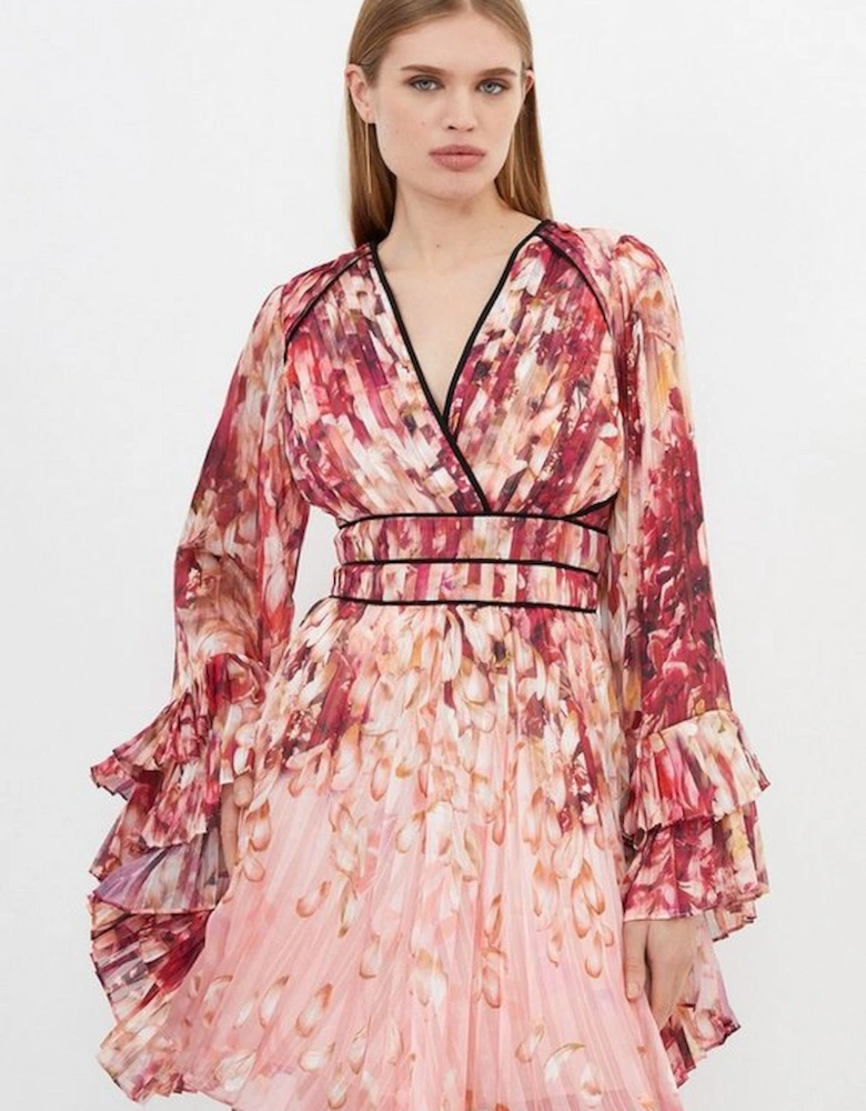 Floral Drama Kimono Woven Mini Dress