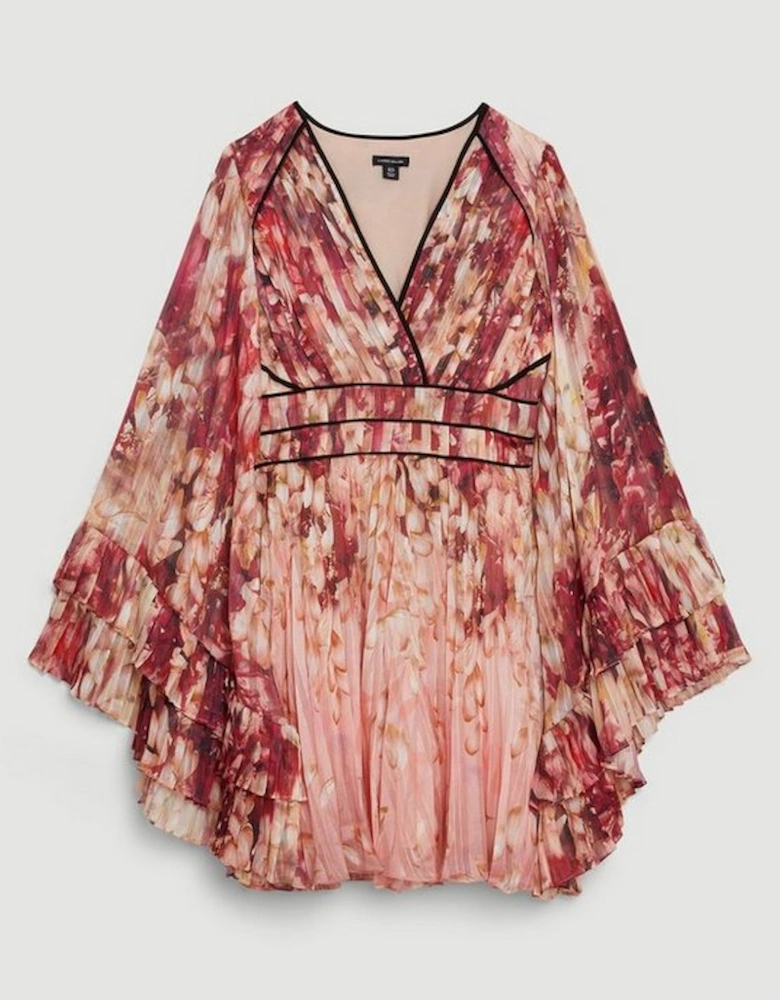 Floral Drama Kimono Woven Mini Dress