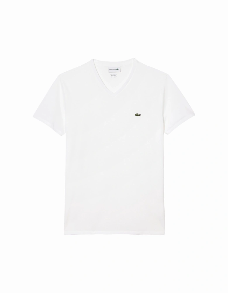 TH6710 Mens V Neck T Shirt PIMA Casual Short Sleeve Summer Cotton Tee