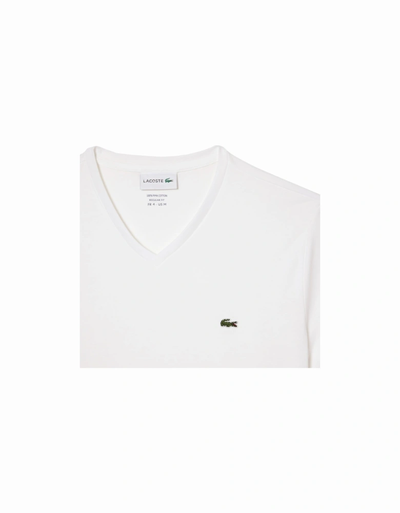 TH6710 Mens V Neck T Shirt PIMA Casual Short Sleeve Summer Cotton Tee