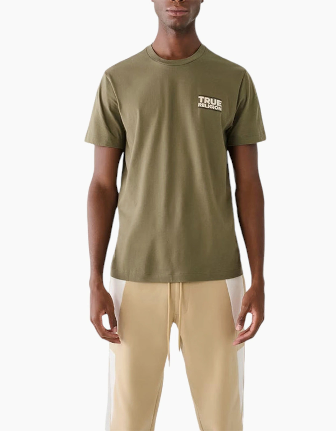 Men's True Religion Mens T Shirts Short Sleeve Buddha Summer Crew Neck Cotton Tee NEW - Green - Size: 40