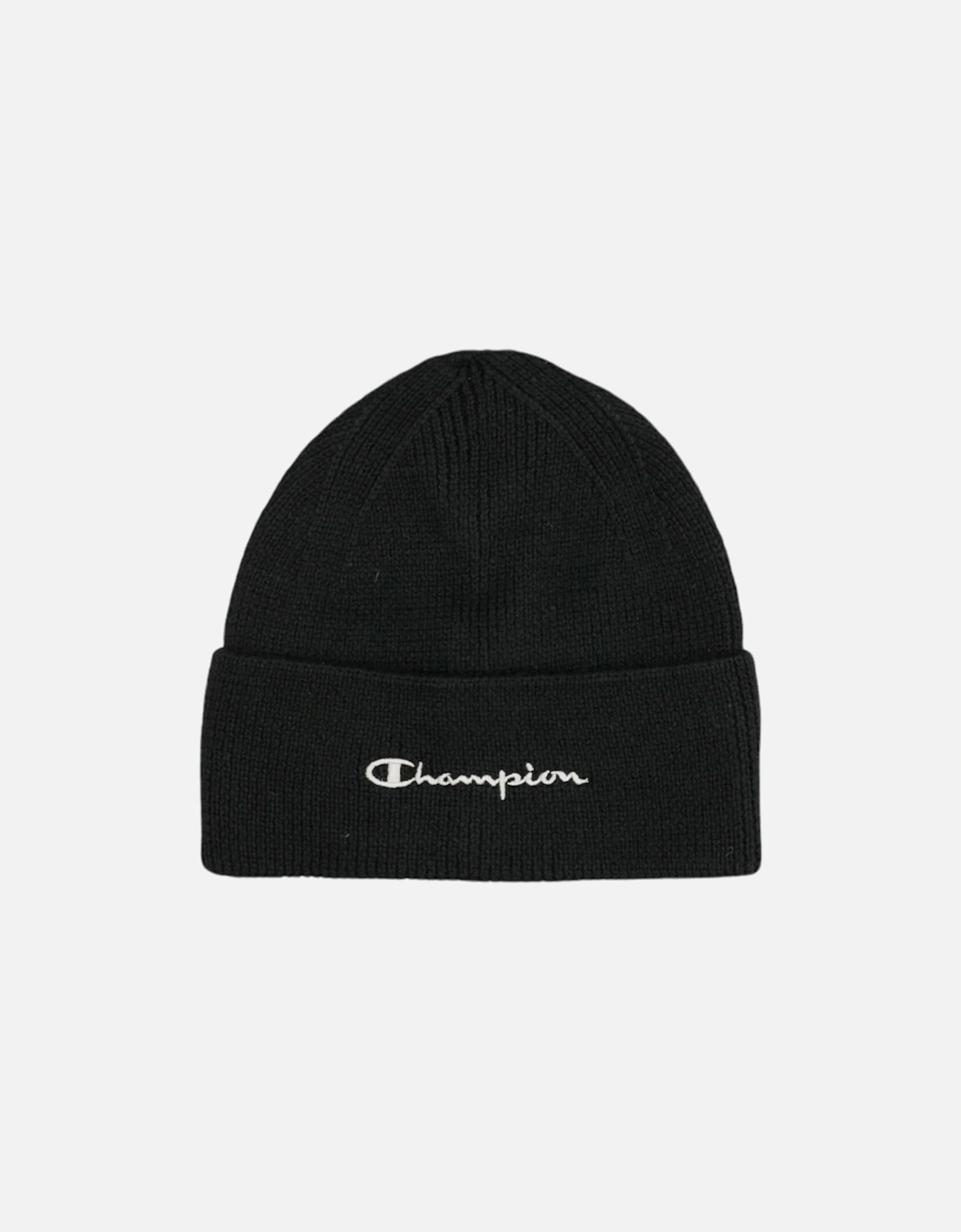 Men's CHAMPION Mens Beanie Hat Thick Winter Warm knitted Ribbed Outdoor Unisex Caps - Black