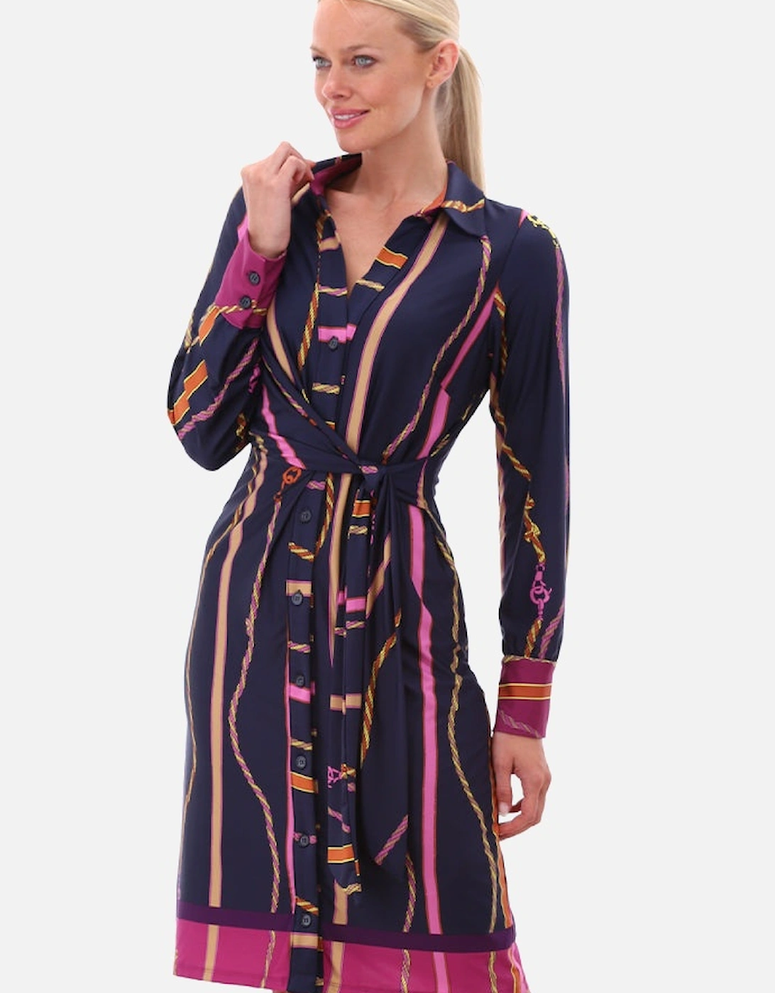 Shirt dress with side tie detail