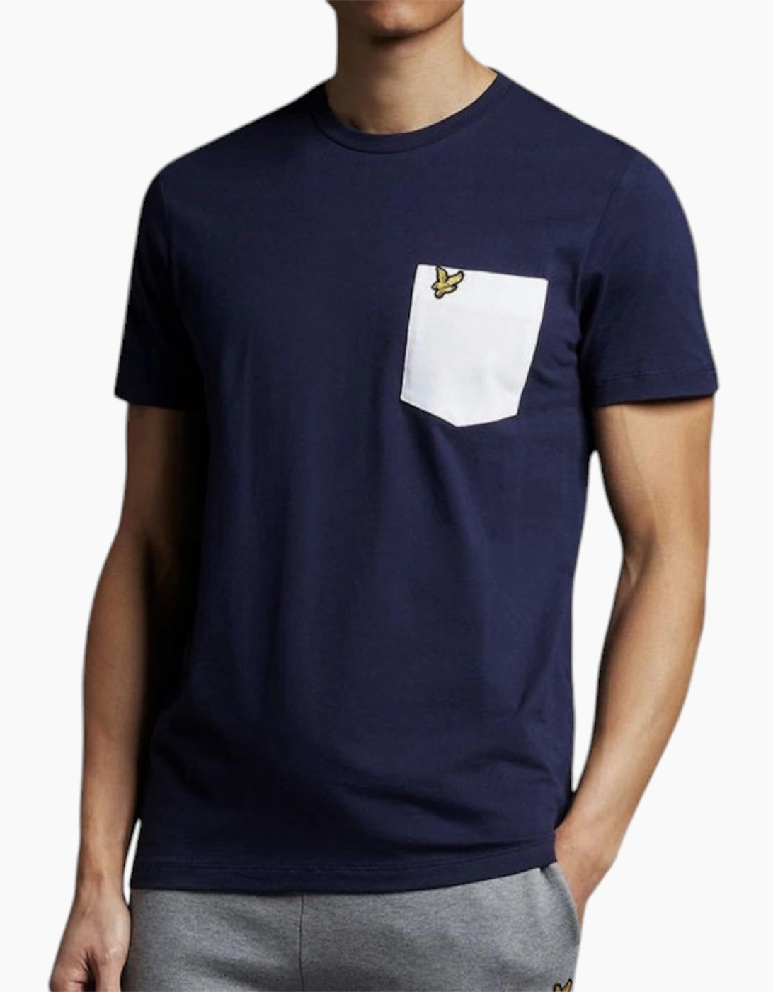 Lyle & Scott Men's Lyle & Scott Mens T Shirts Pocket Logo Crew Neck Summer Beach Cotton Tee NEW - Navy