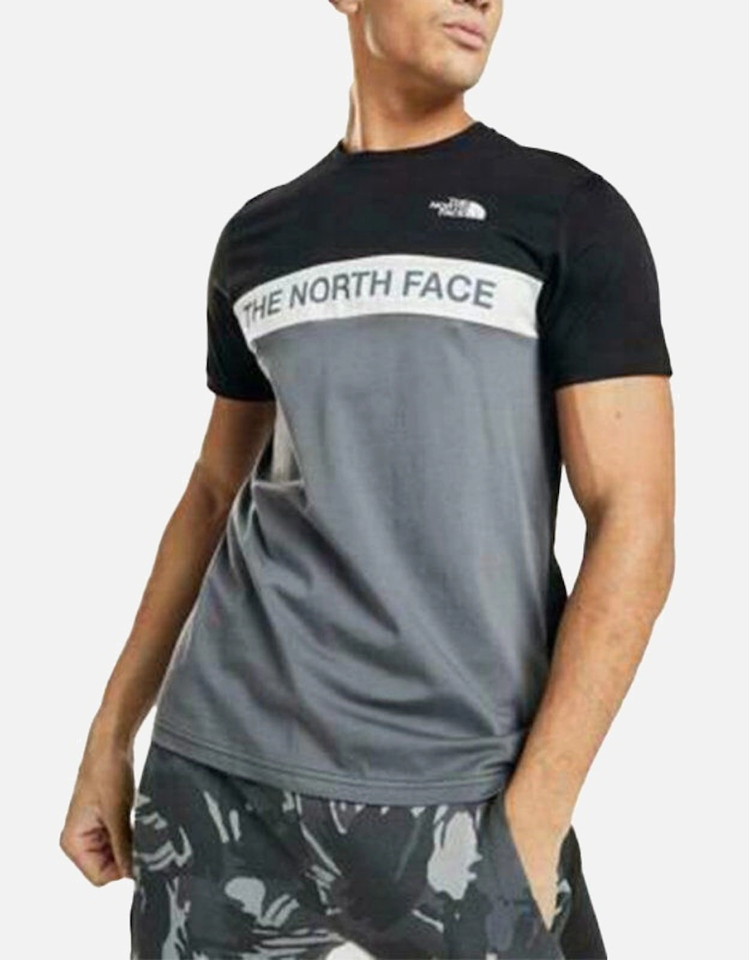 North Face Mens T Shirts Crew Neck Block Grid Casual Regular Fit Soft Cotton Tee, 2 of 1