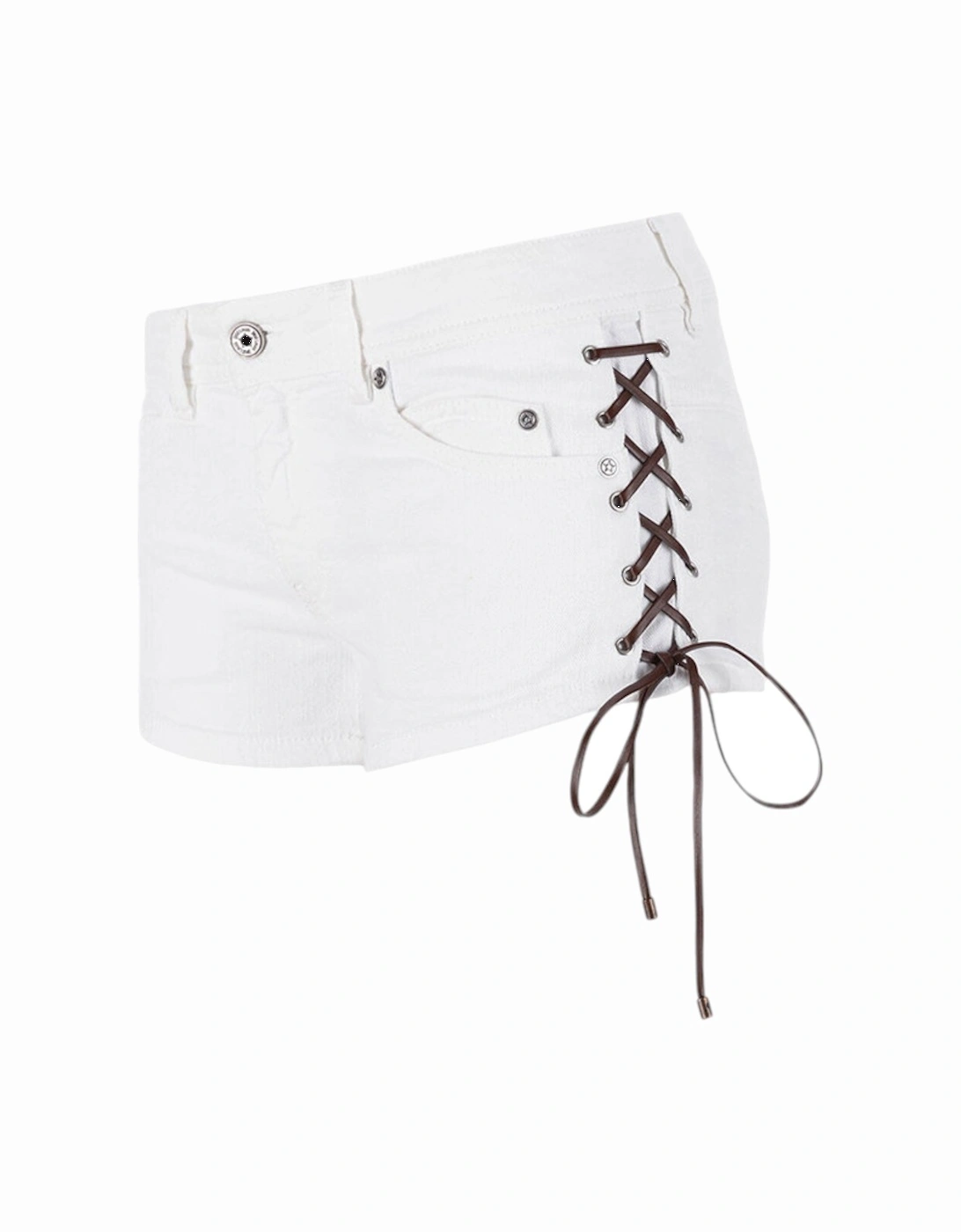 Womens Denim Shorts Regular Fit Party Ribbons Jeans