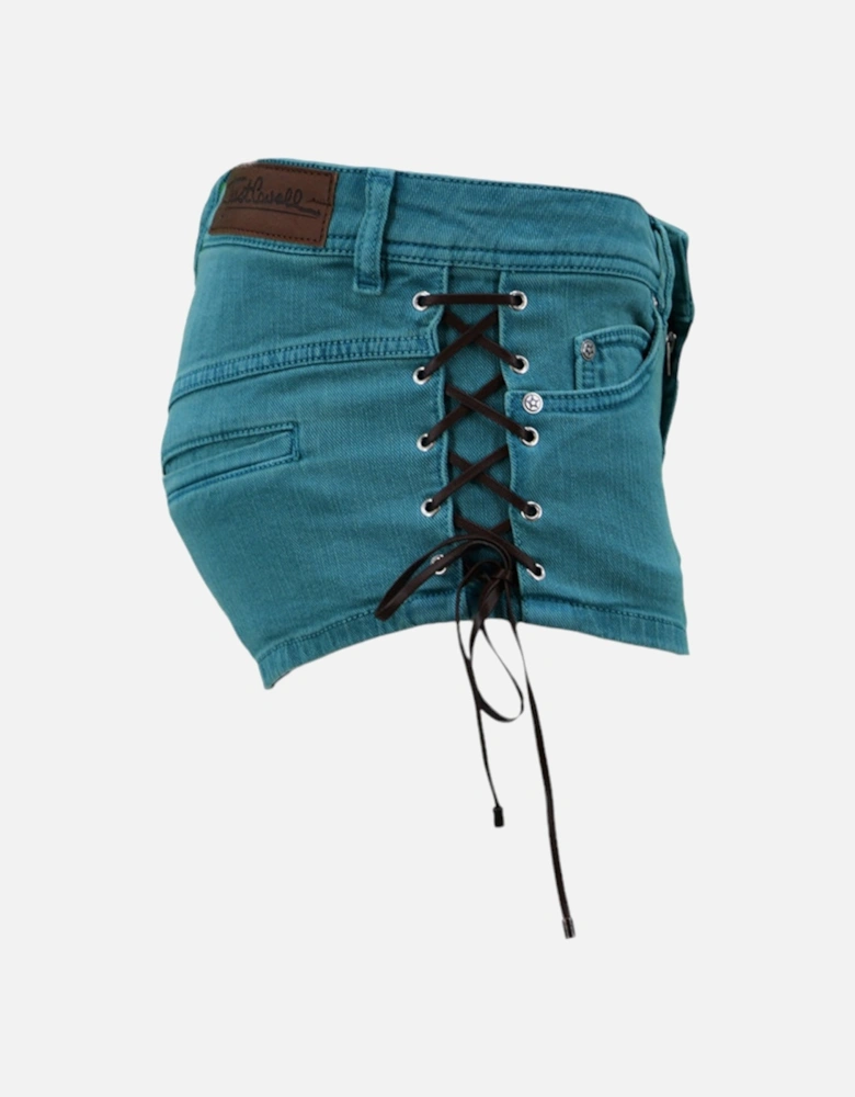 Womens Denim Shorts Regular Fit Party Ribbons Jeans