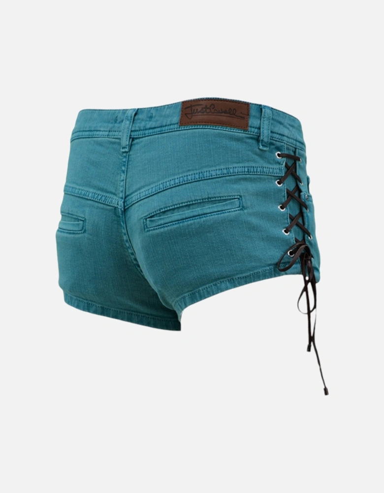 Womens Denim Shorts Regular Fit Party Ribbons Jeans