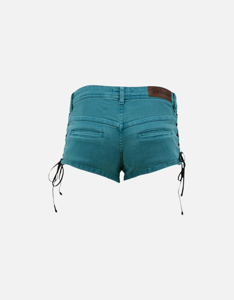 Womens Denim Shorts Regular Fit Party Ribbons Jeans