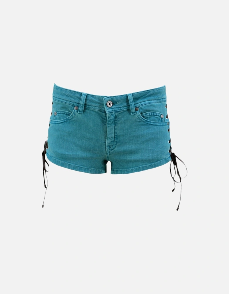 Womens Denim Shorts Regular Fit Party Ribbons Jeans