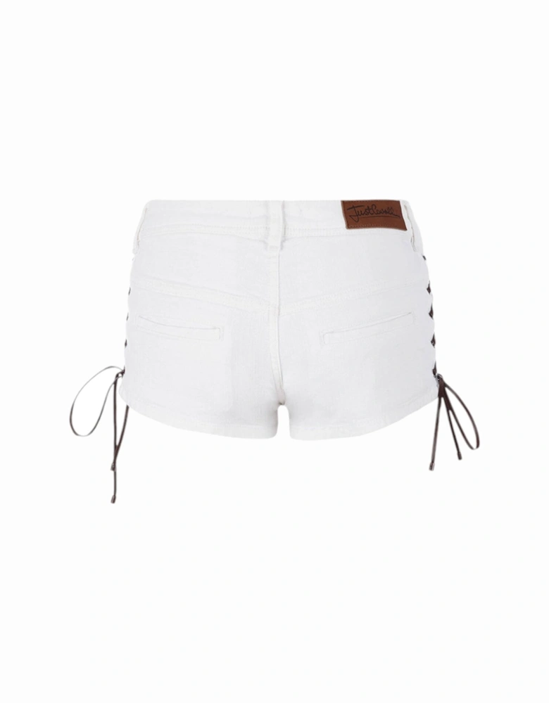 Womens Denim Shorts Regular Fit Party Ribbons Jeans