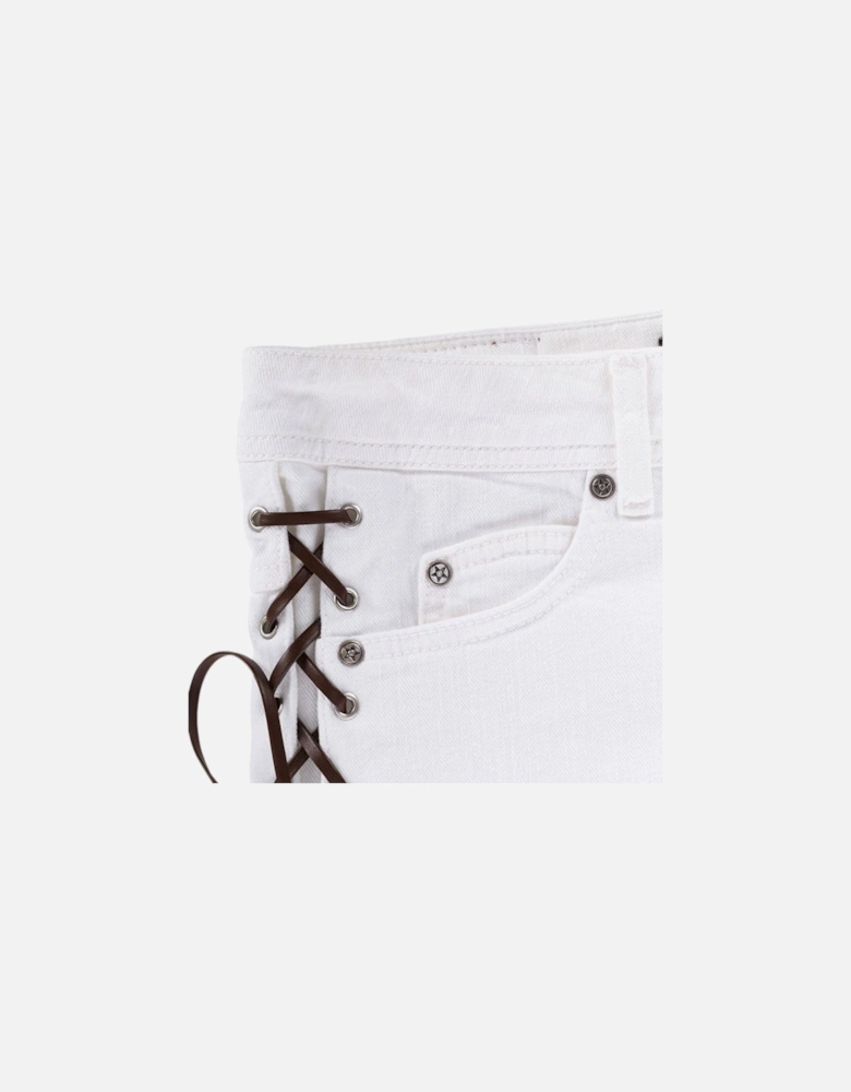 Womens Denim Shorts Regular Fit Party Ribbons Jeans