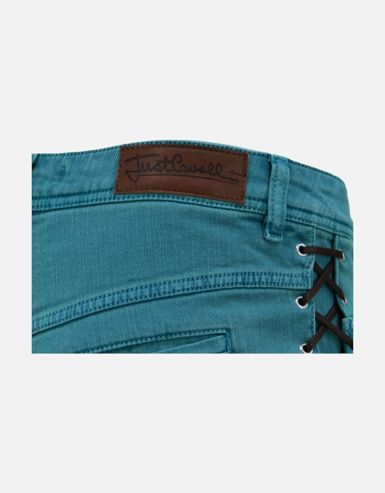 Womens Denim Shorts Regular Fit Party Ribbons Jeans
