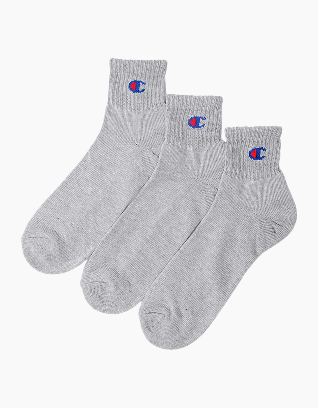 Men's Champion Mens Ankle Socks 3X Pack Regular Cotton Grey Sports Trainer Socks M L - Size: 9.5/13/12.5/12/11.5/11/9/16/15.5/15/14.5/14/13.5/10.5/10