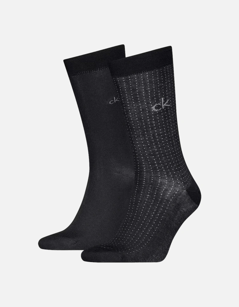 CK Logo 2 Pack Socks Black