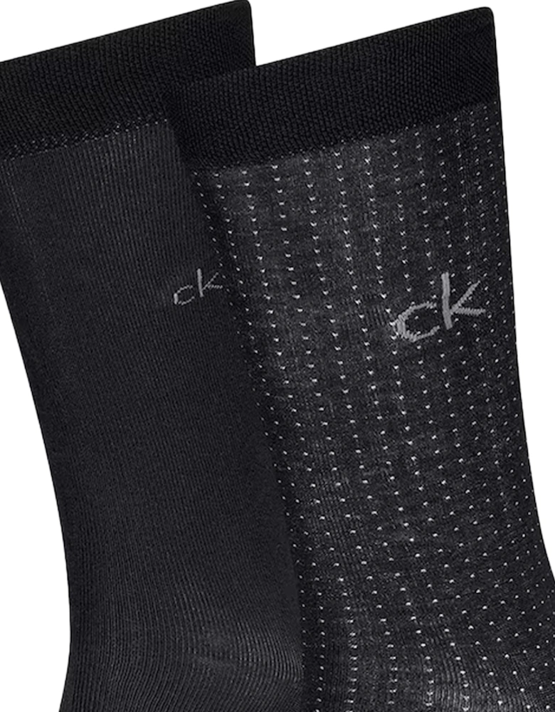 CK Logo 2 Pack Socks Black