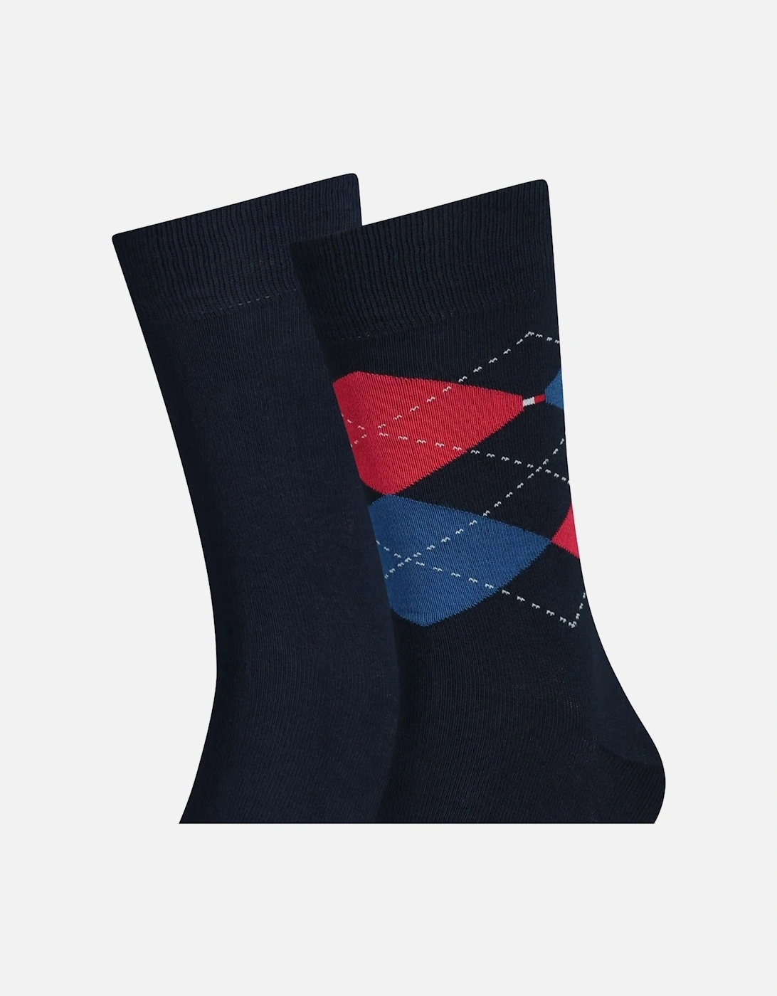 Two Pack Knitted Argyle Socks Navy Tommy Original