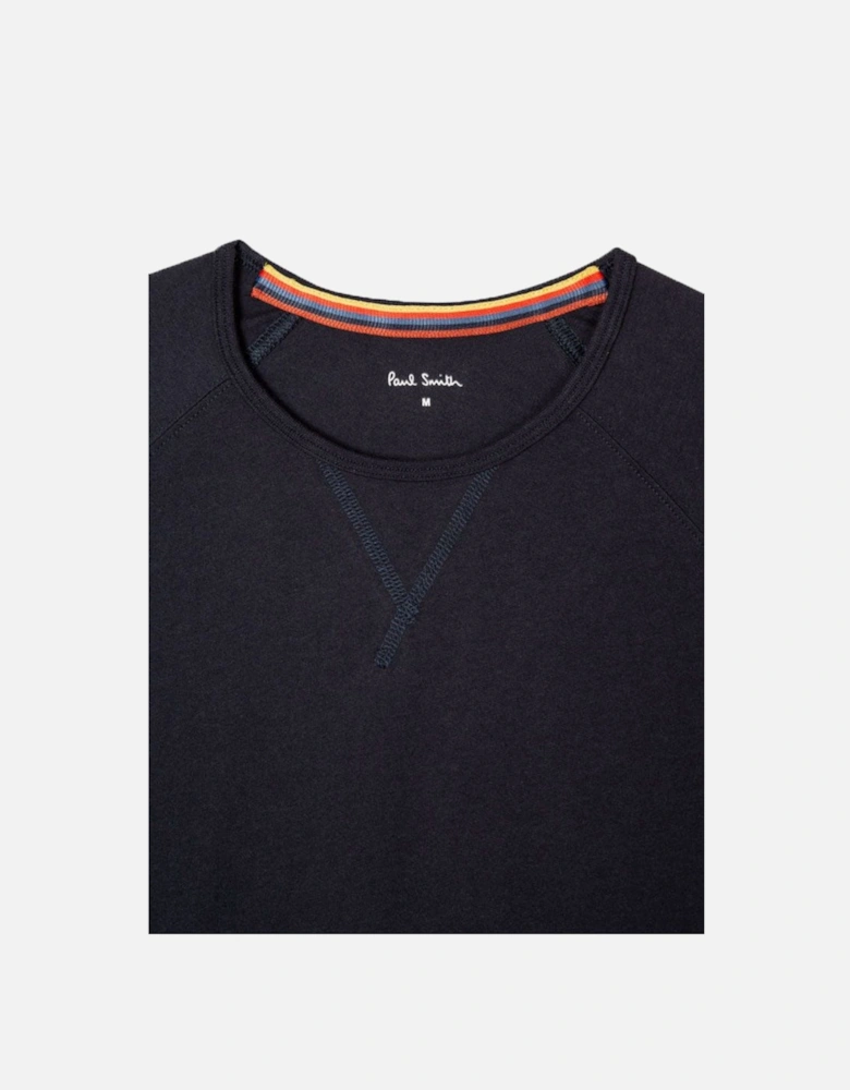 Jersey Cotton Long-Sleeve Lounge Top, Navy