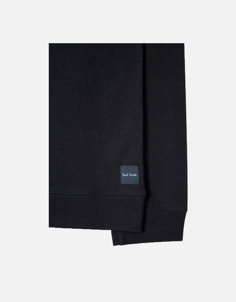 Jersey Cotton Long-Sleeve Lounge Top, Navy