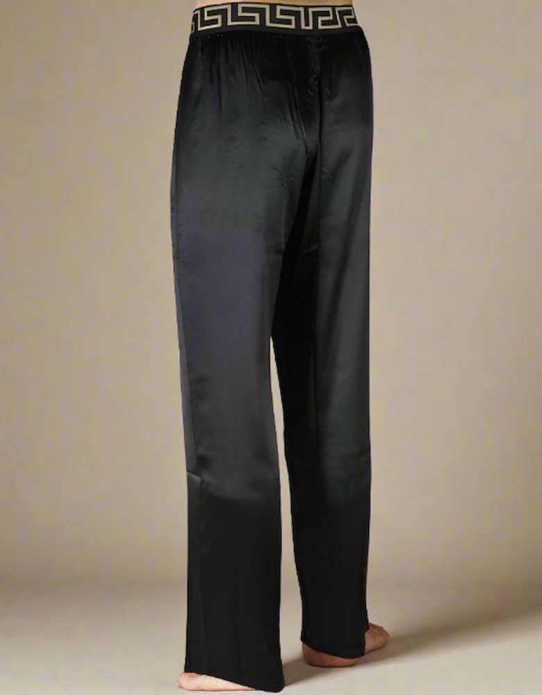 Iconic Silk Pyjama Bottoms, Black/gold