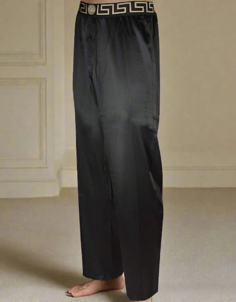 Iconic Silk Pyjama Bottoms, Black/gold