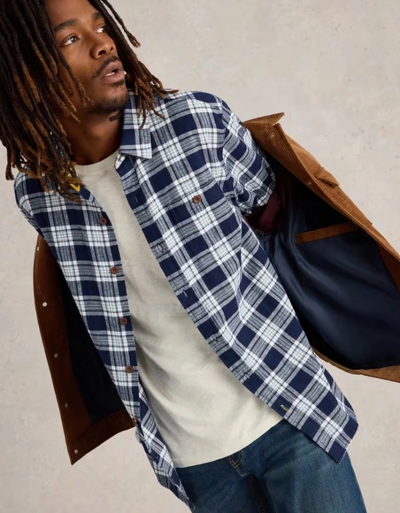 Wallace Brushed Check Shirt Navy Multi