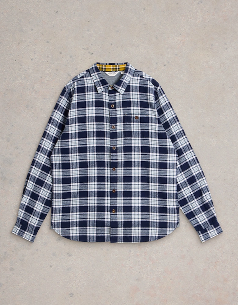 Wallace Brushed Check Shirt Navy Multi