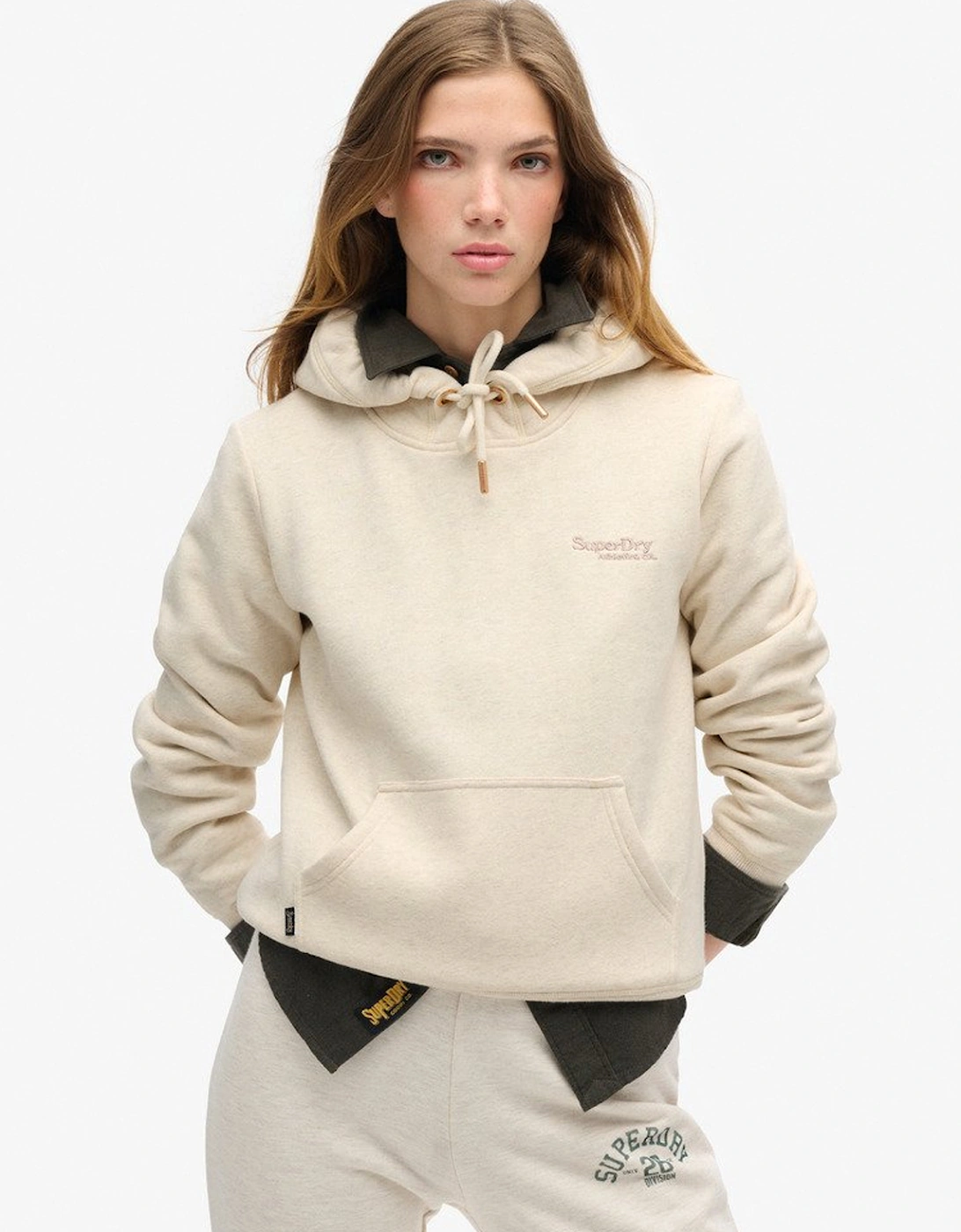 Women's Essential Logo Hoodie Light Oat Marl, 6 of 5