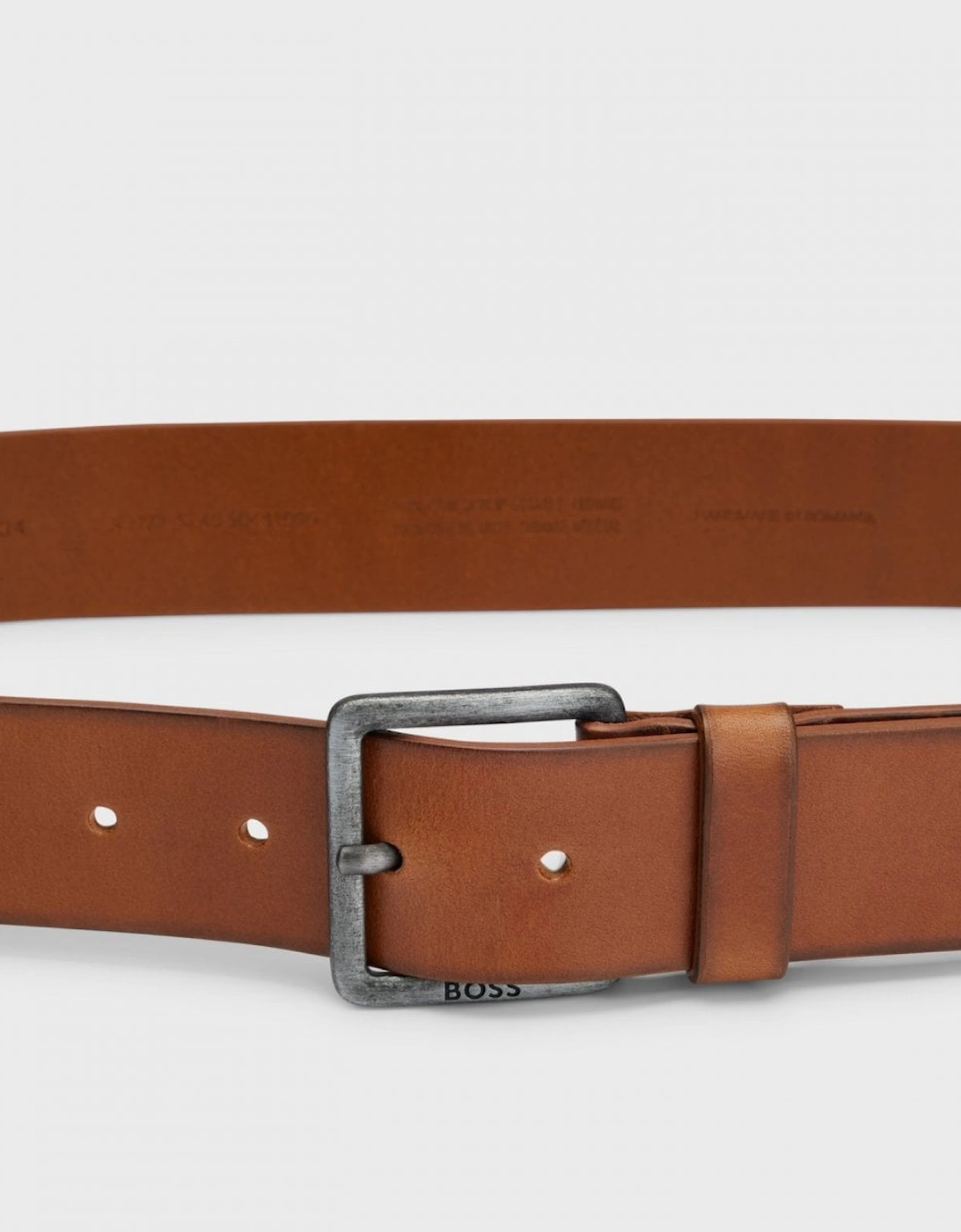 BOSS Orange Jeeko Mens Leather Belt With Logo Buckle