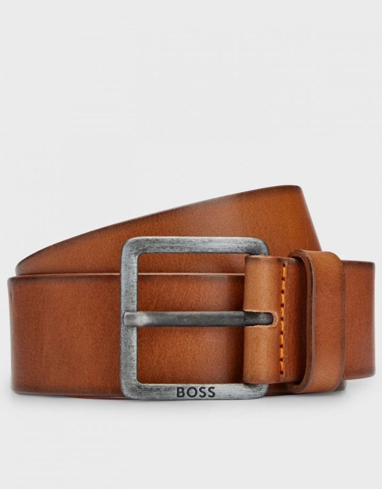 BOSS Orange Jeeko Mens Leather Belt With Logo Buckle