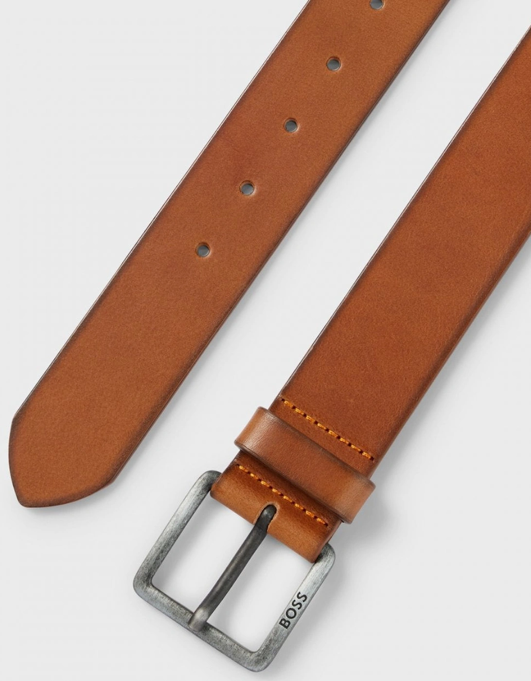 BOSS Orange Jeeko Mens Leather Belt With Logo Buckle