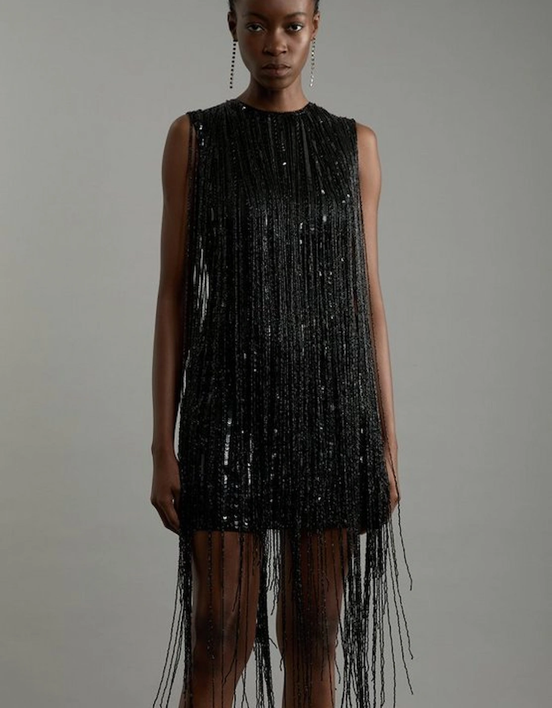 Tall Fringe Woven Sleeveless Midi Dress, 4 of 3