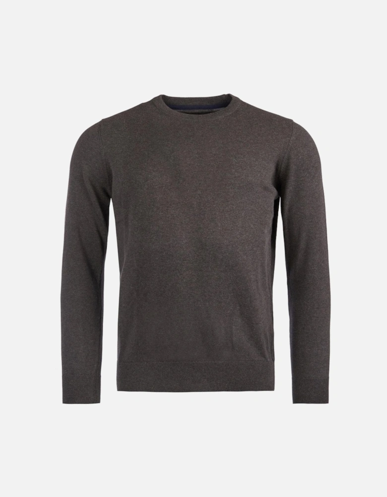 Heritage Charcoal Pima Cotton Crew Neck Jumper