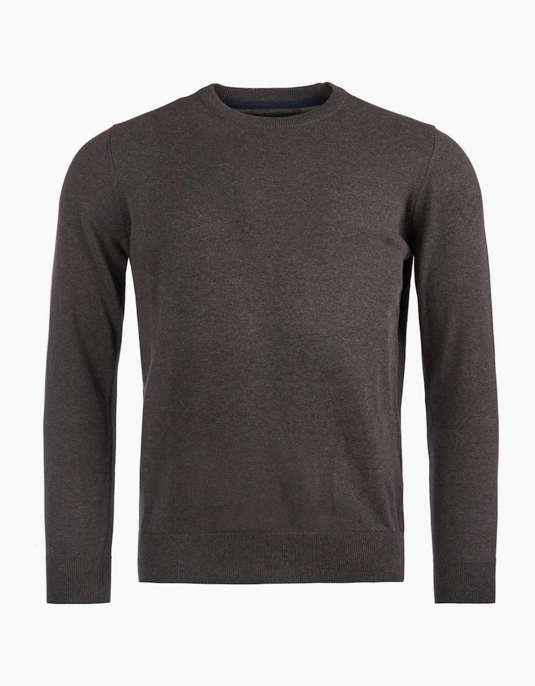 Barbour Men's Grey Heritage Charcoal Pima Cotton Crew Neck Jumper - Size: 44