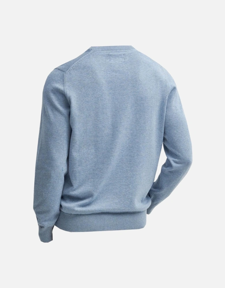 Heritage Blue Pima Cotton Crew Neck Jumper