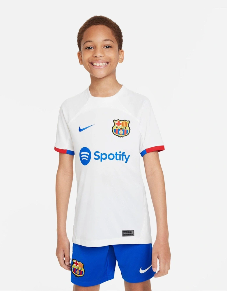 Barcelona Youth 23/24 Away Stadium Replica Shirt - White