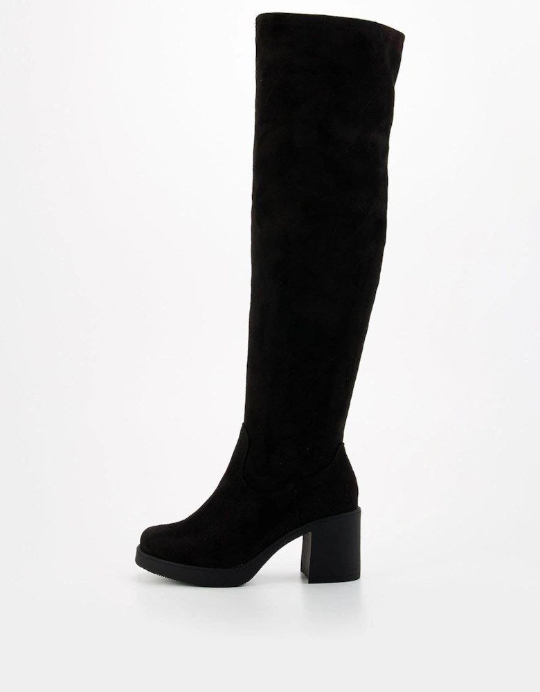 Extra Wide Fit Over The Knee Boot - Black