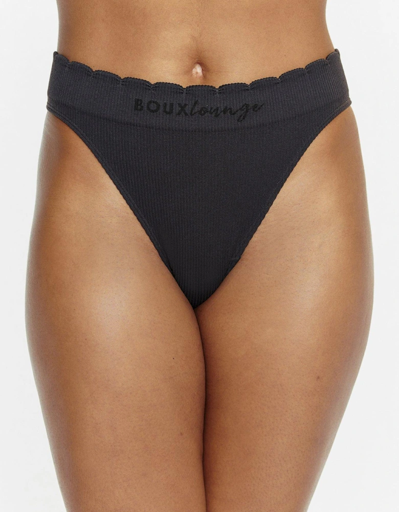 Scallop Ribbed Brief - Stone