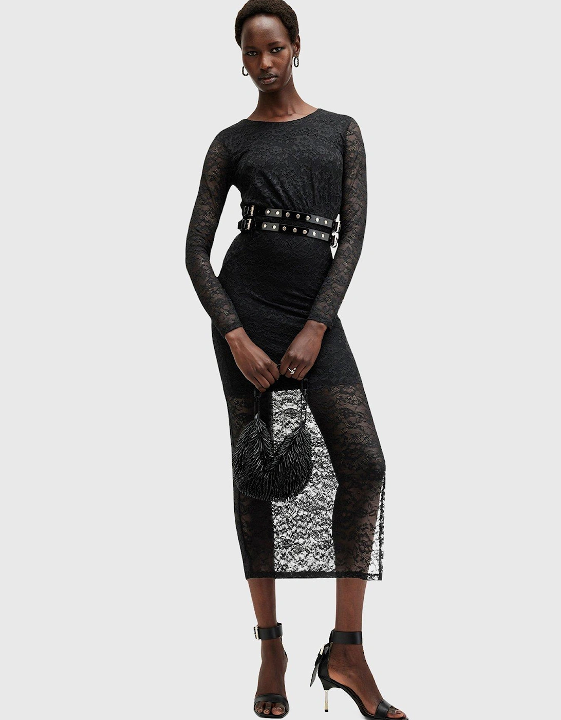 Edana Lace Dress - Black, 6 of 5