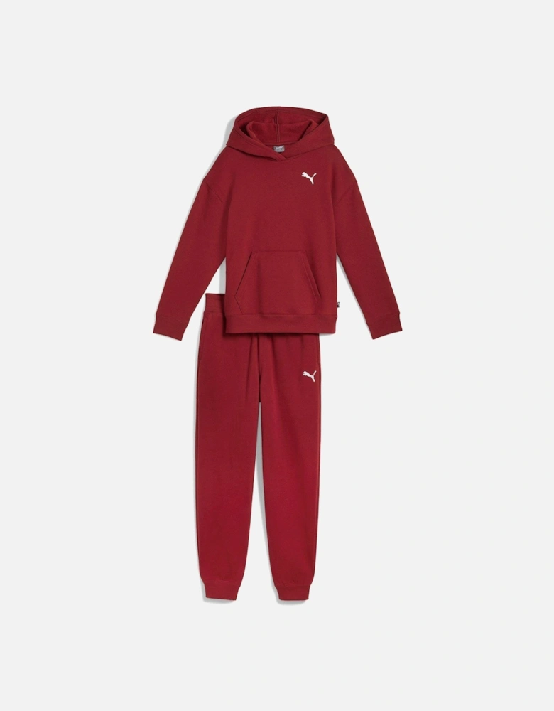 Girls Fleece Loungewear Suit - Red