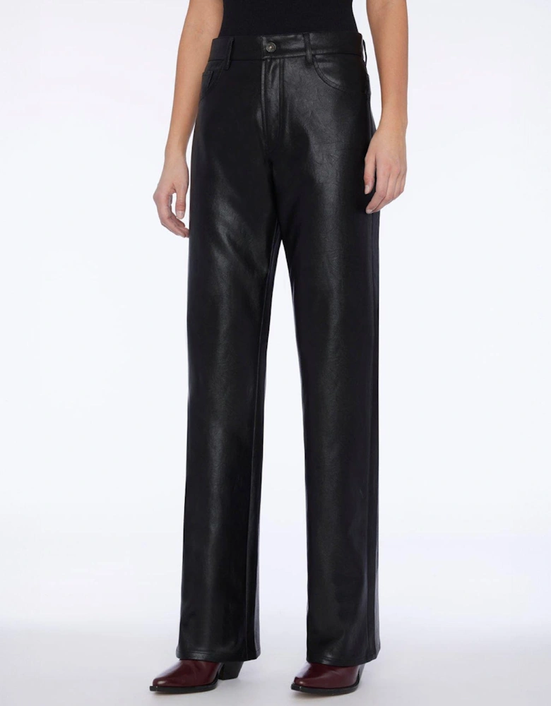 Faux Leather Tess Trousers - Black