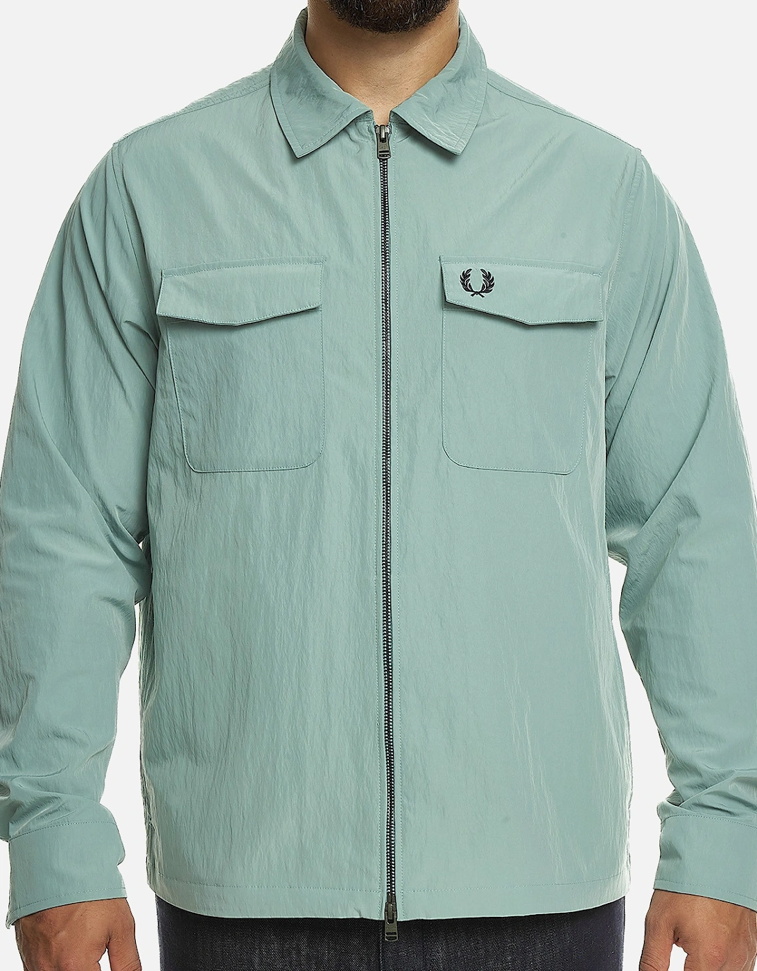 Men's Fred Perry Mens Zip Overshirt (Blue) - Size: S